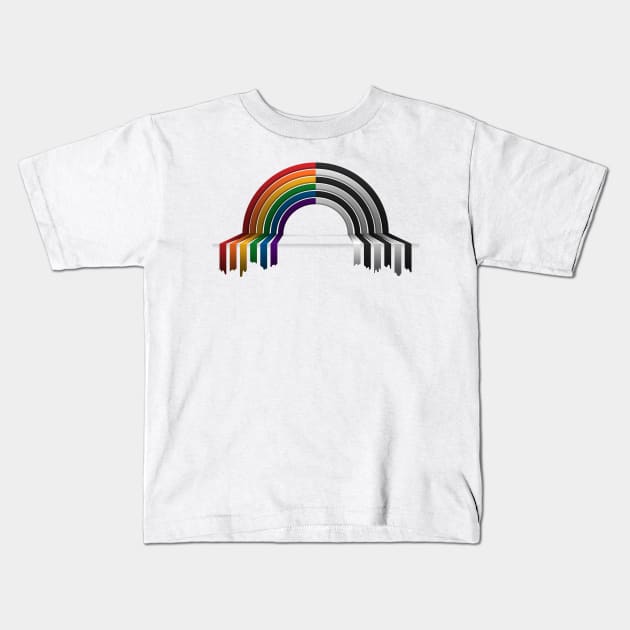 LGBT Ally Pride Flag 3D Drip Rainbow Design Kids T-Shirt by LiveLoudGraphics